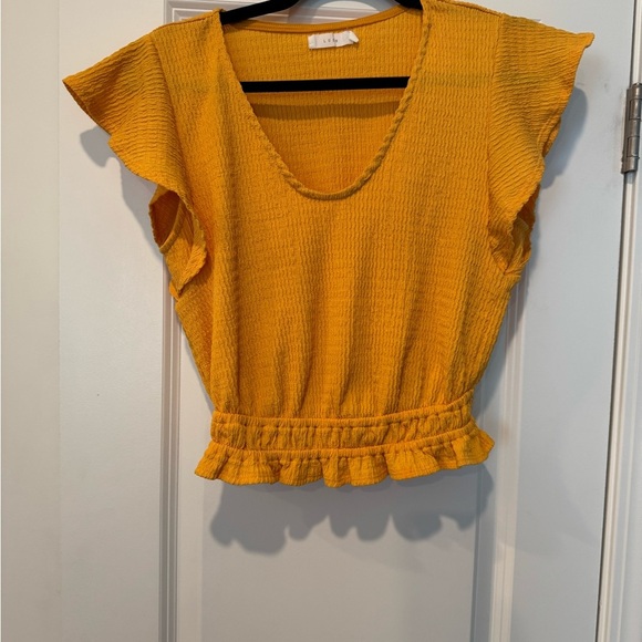 Lush Stretch Flutter Sleeve Crop Top - Picture 1 of 4